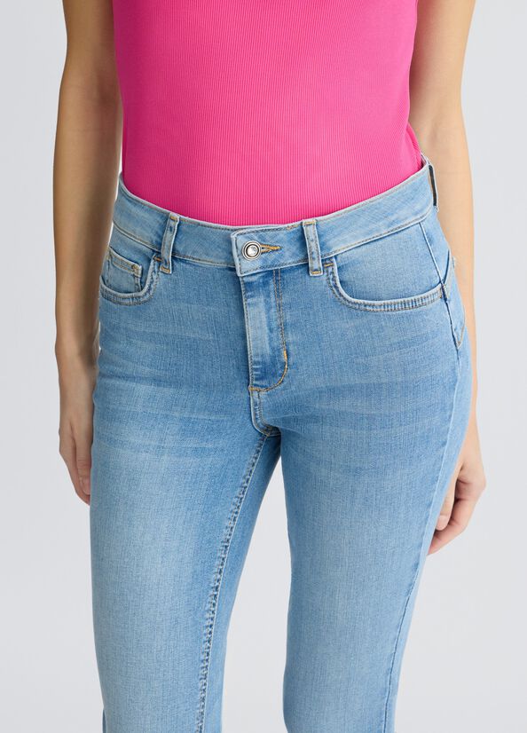 High-waisted skinny jeans