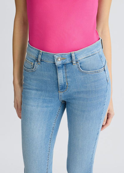 High-waisted skinny jeans