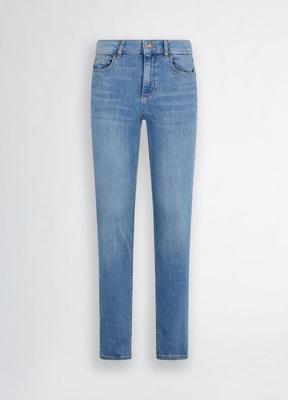 High-waisted skinny jeans