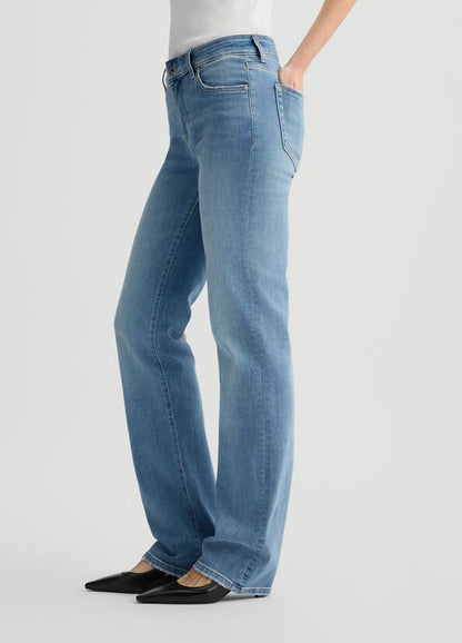 Low-rise straight-leg jeans