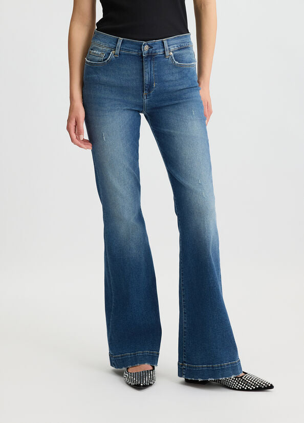 High-rise flared jeans