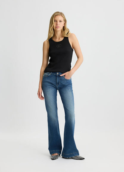 High-rise flared jeans