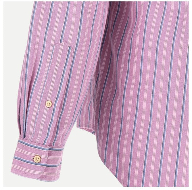 Custom Fit Striped Oxford Shirt | Pink