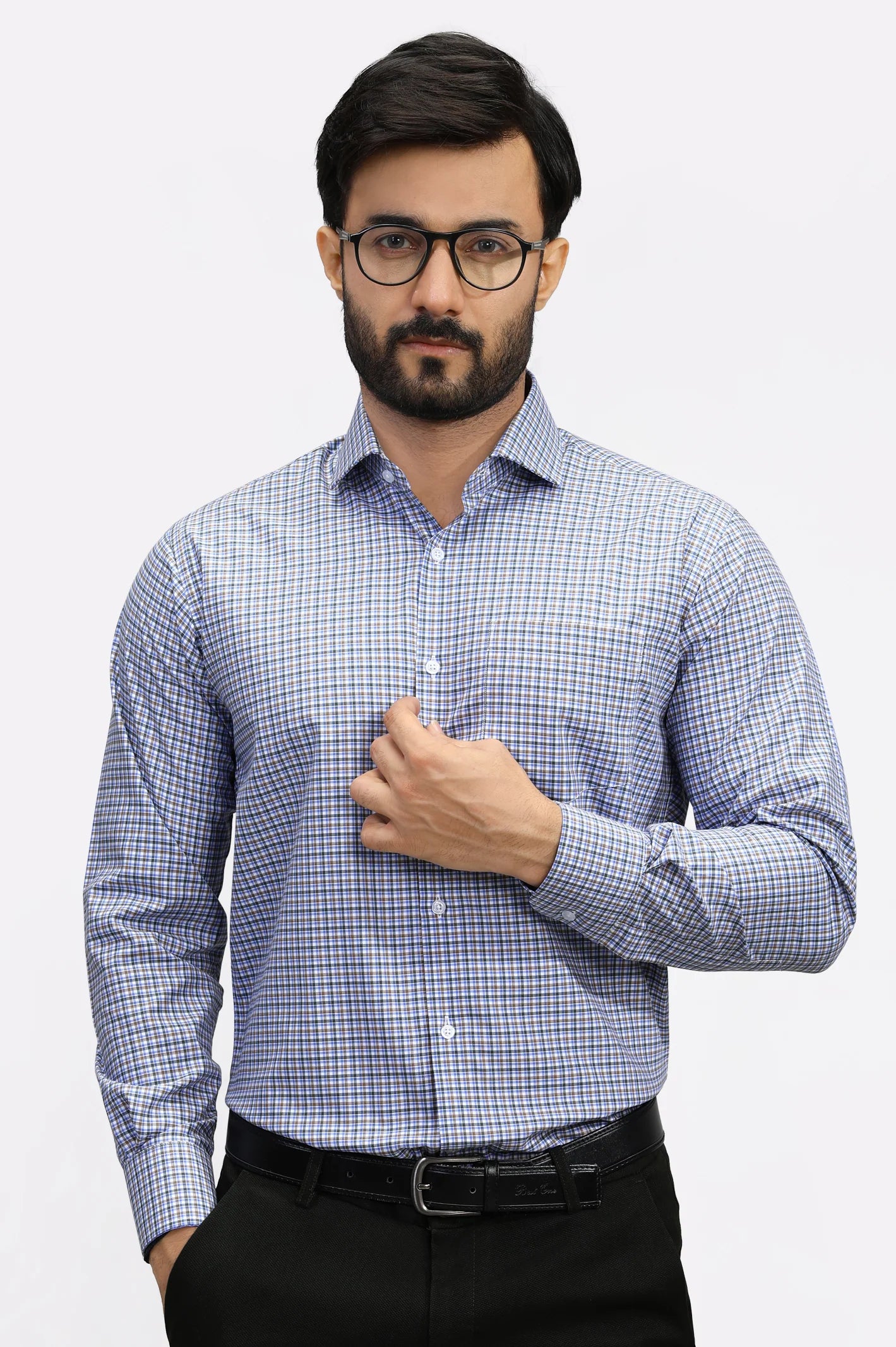 Multicolor Mini-Check Formal Shirt