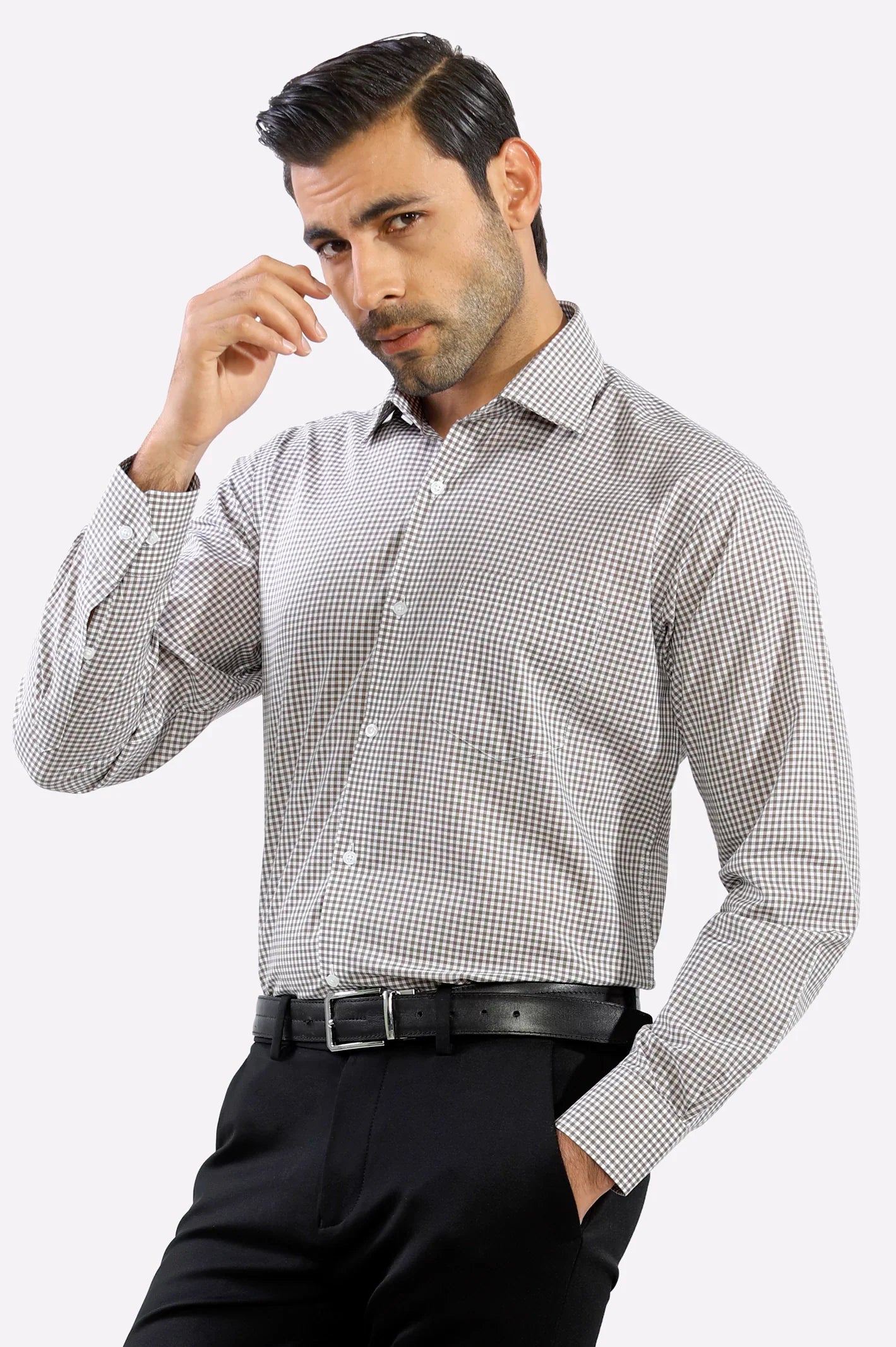 Mini-Check Formal Shirt