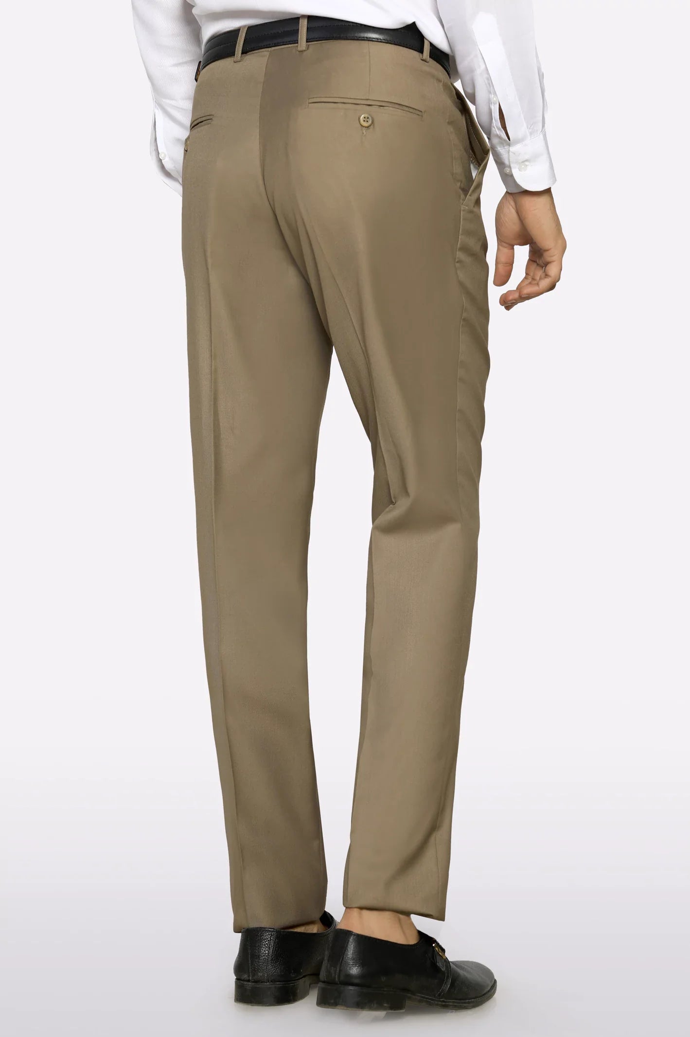 Beige Regular Fit Formal Trouser