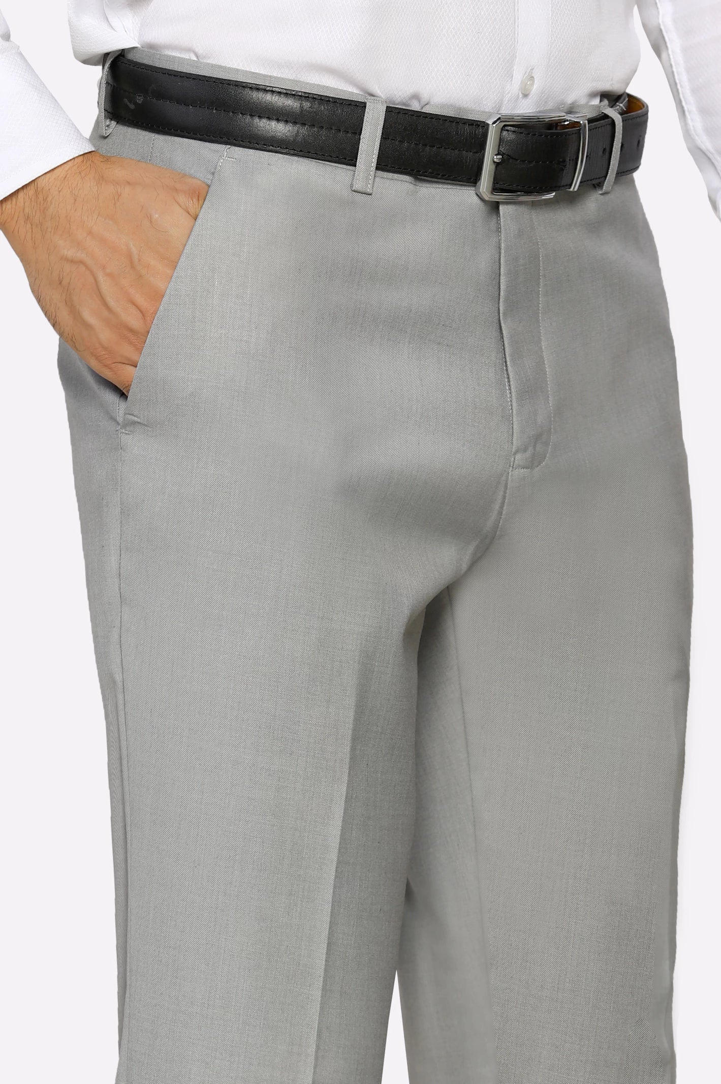 Light Grey Regular Fit Formal Trouser