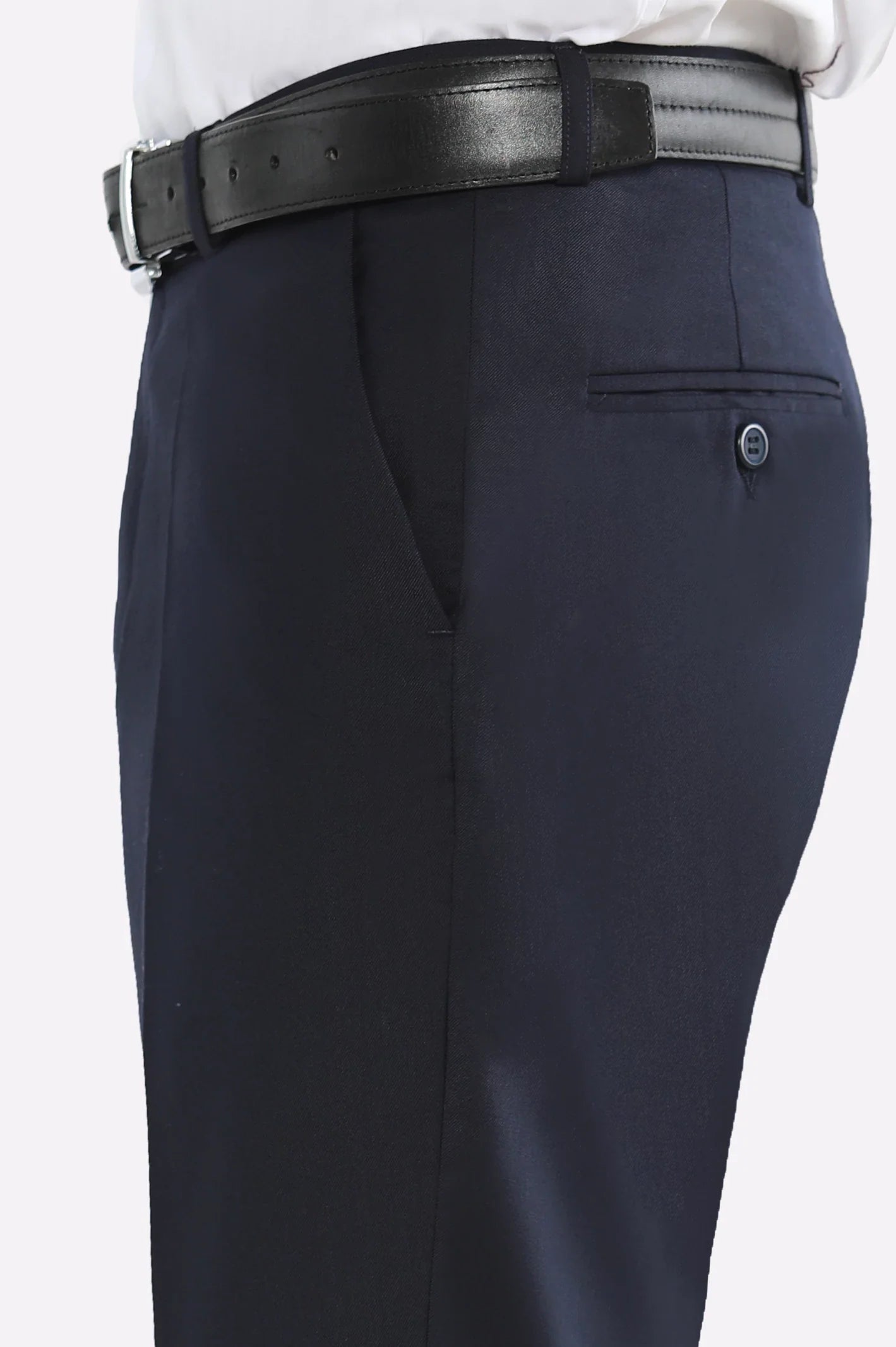 Navy Blue Regular Fit Formal Trouser