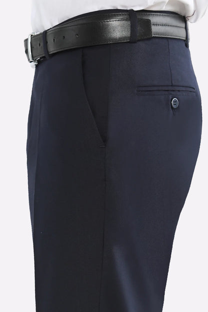 Navy Blue Regular Fit Formal Trouser