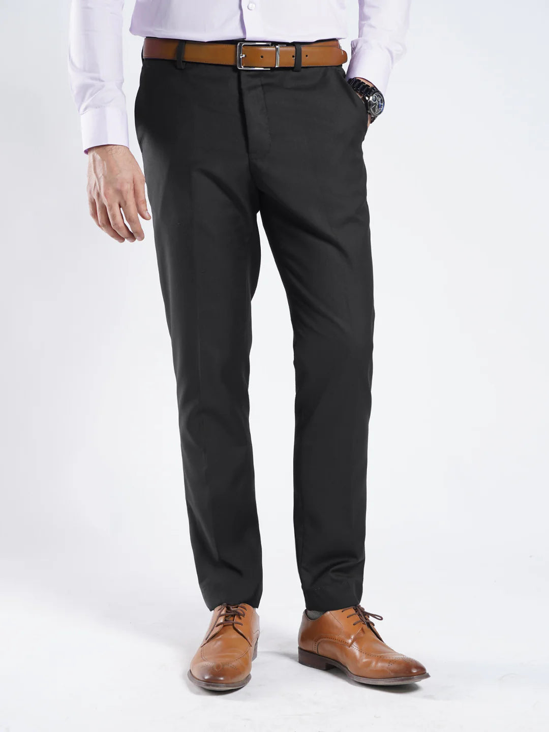 Black Regular Fit Formal Trouser