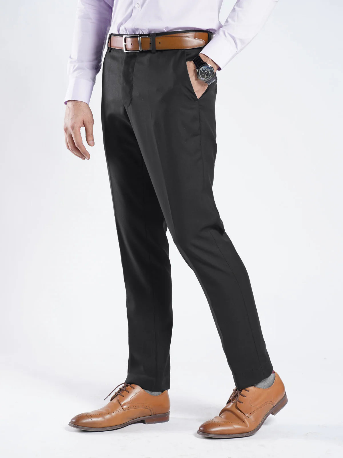 Black Regular Fit Formal Trouser