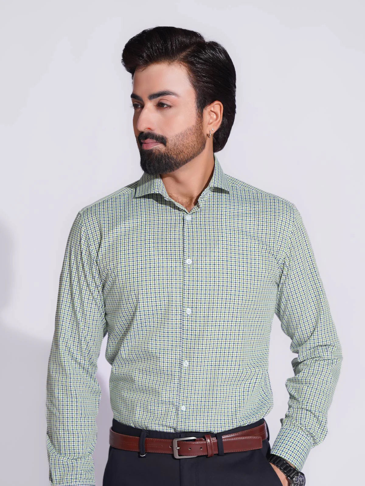 Mini-Check Formal Shirt
