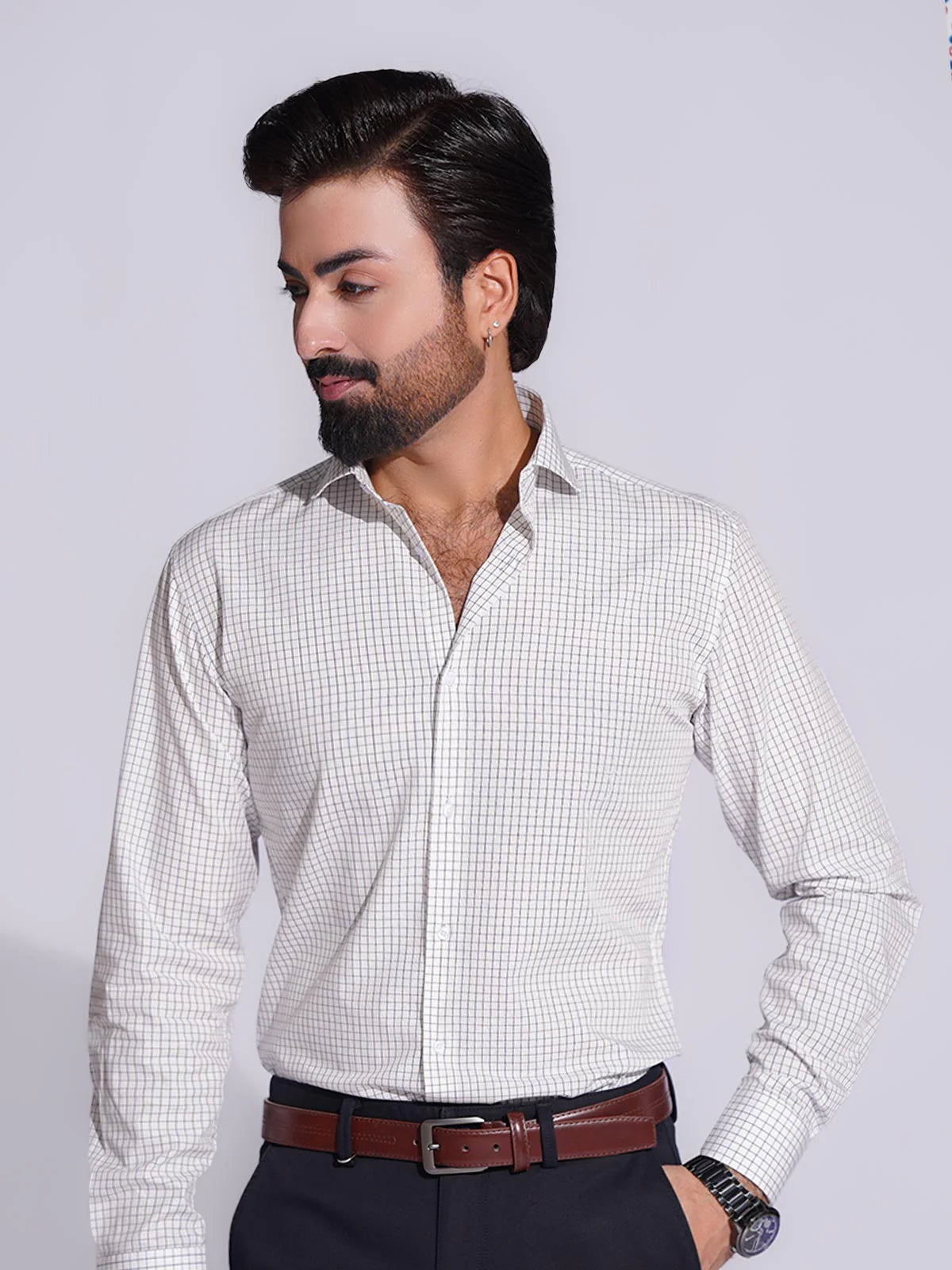 Mini-Check Formal Shirt