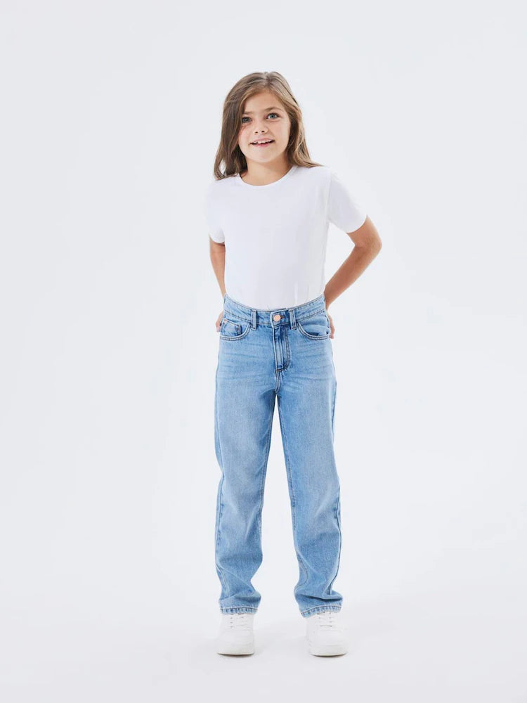 Name It Blue High Waist Straight Leg Jeans