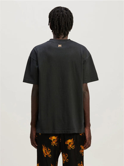 Palm Angels Black Burning Monogram T-Shirt