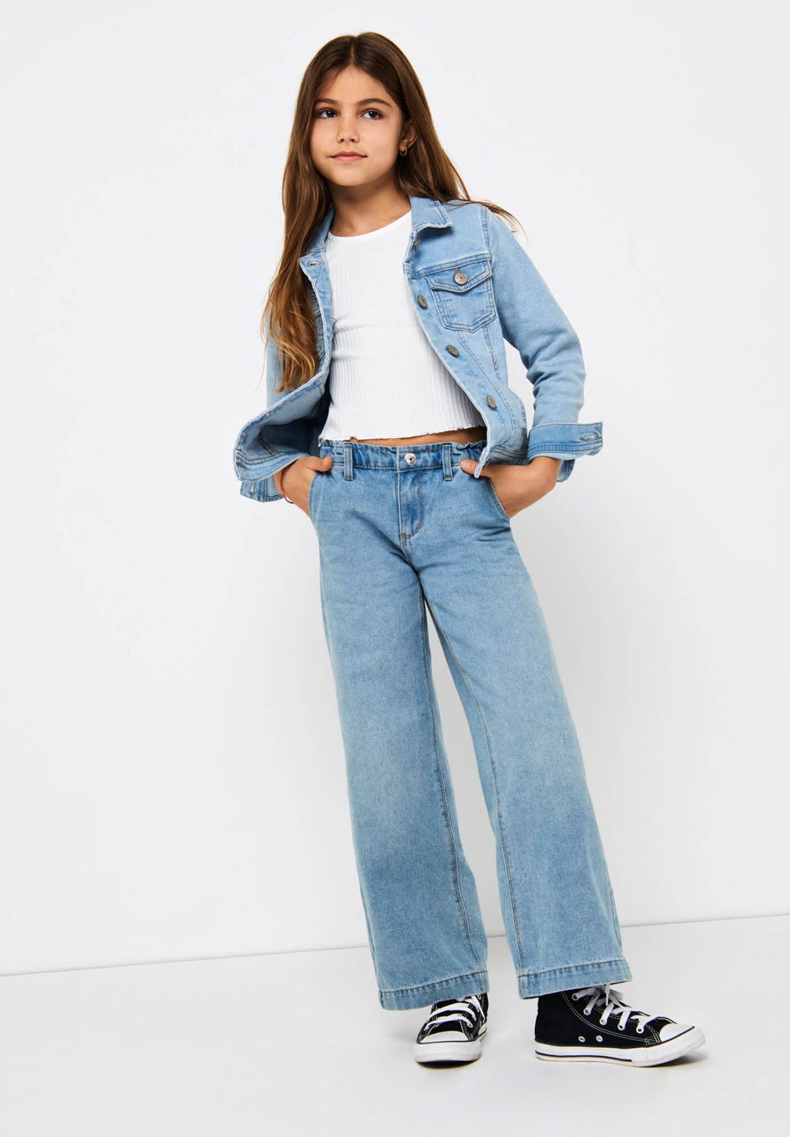 KIDS Blue Commet Wide Leg Elasticated Waist Jeans