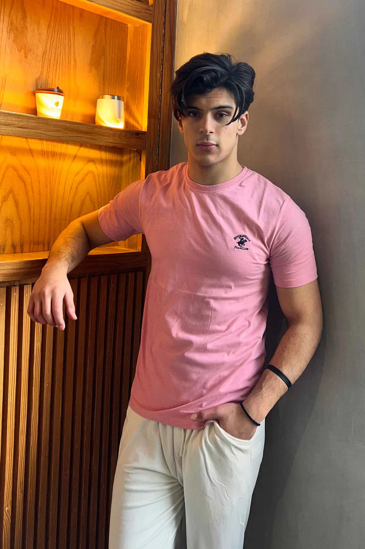 Beverly Hills Men's Polo Club Embroidered Crew Neck Tee Shirt