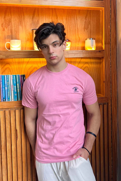 Beverly Hills Men's Polo Club Embroidered Crew Neck Tee Shirt