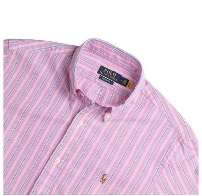 Custom Fit Striped Oxford Shirt | Pink