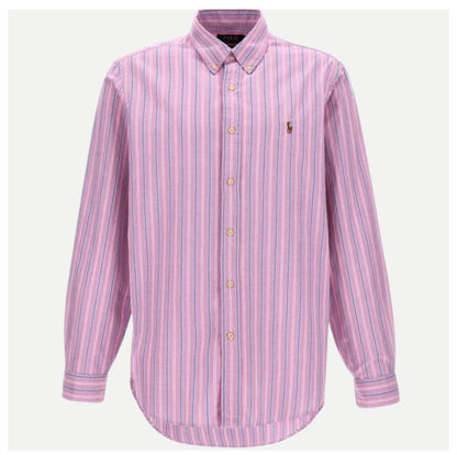Custom Fit Striped Oxford Shirt | Pink