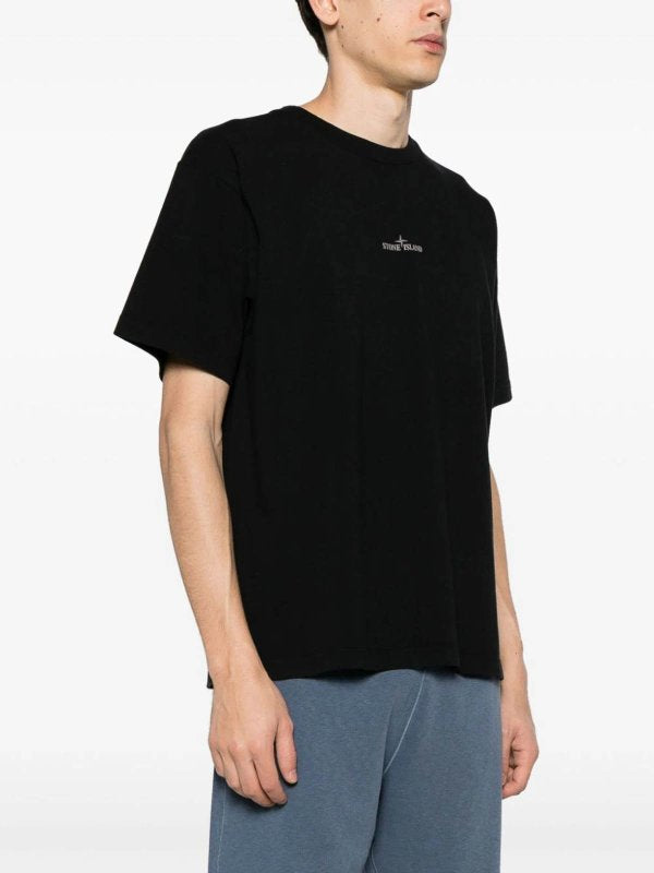 Stone Island Graphic Eight Half-Sleeve T-Shirt - Black