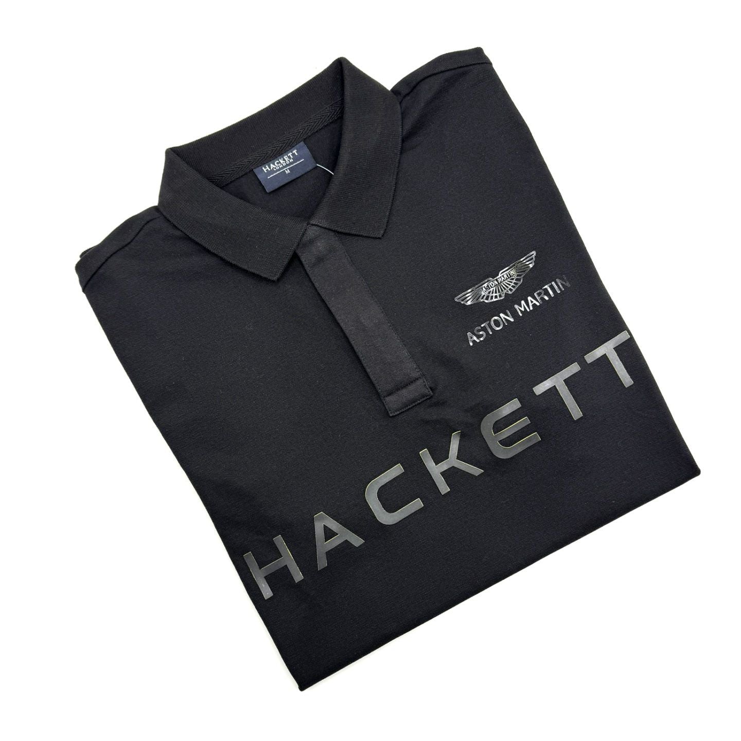 HKT Aston Martin Front Embroidered White & Black Polo