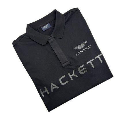 HKT Aston Martin Front Embroidered White & Black Polo