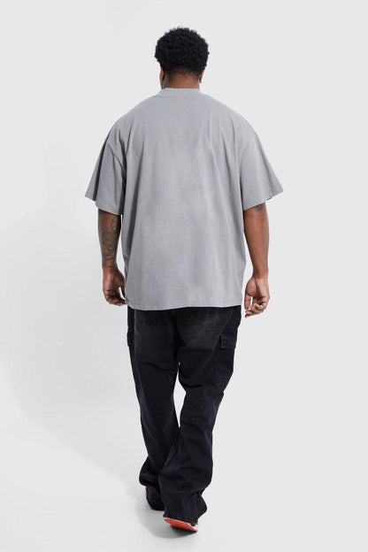 Plus Oversized Extended Neck Graffiti T-shirt