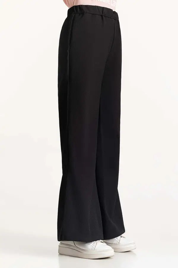 Cotton Jersey Basic Flared Trousers