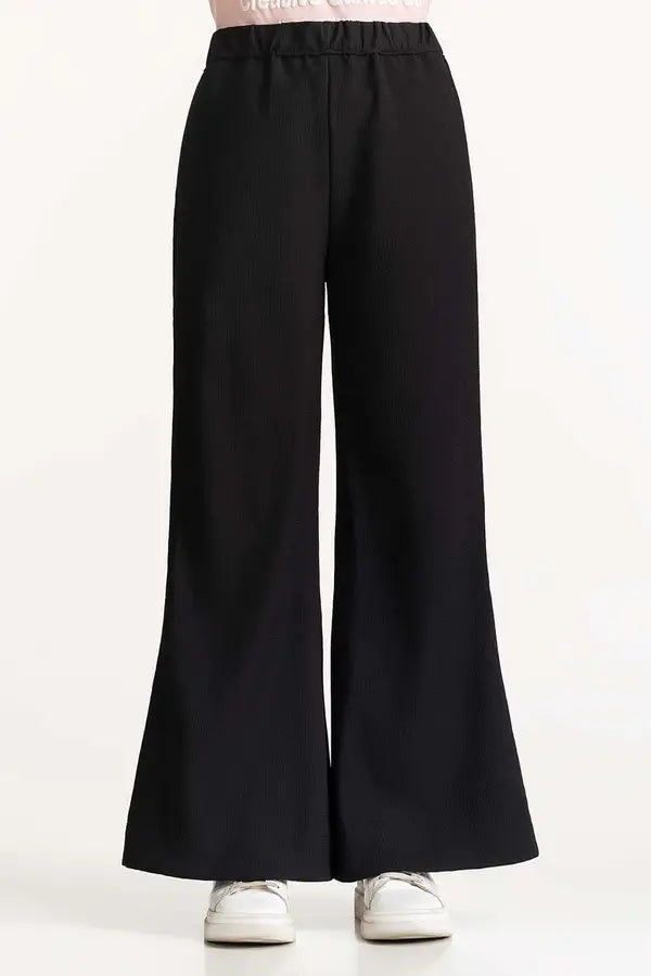 Cotton Jersey Basic Flared Trousers