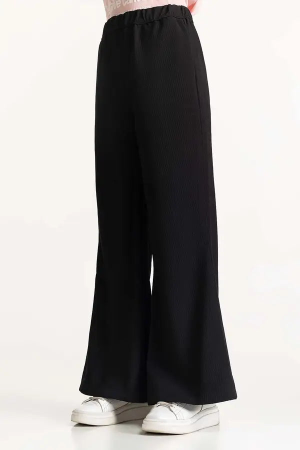 Cotton Jersey Basic Flared Trousers