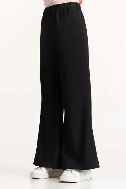 Cotton Jersey Basic Flared Trousers